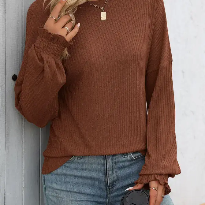 Lovesoft - Wholesale Knit Sweater - Women's - Casual Ribbed Long-Sleeve Sweater with a Relaxed Silhouette2