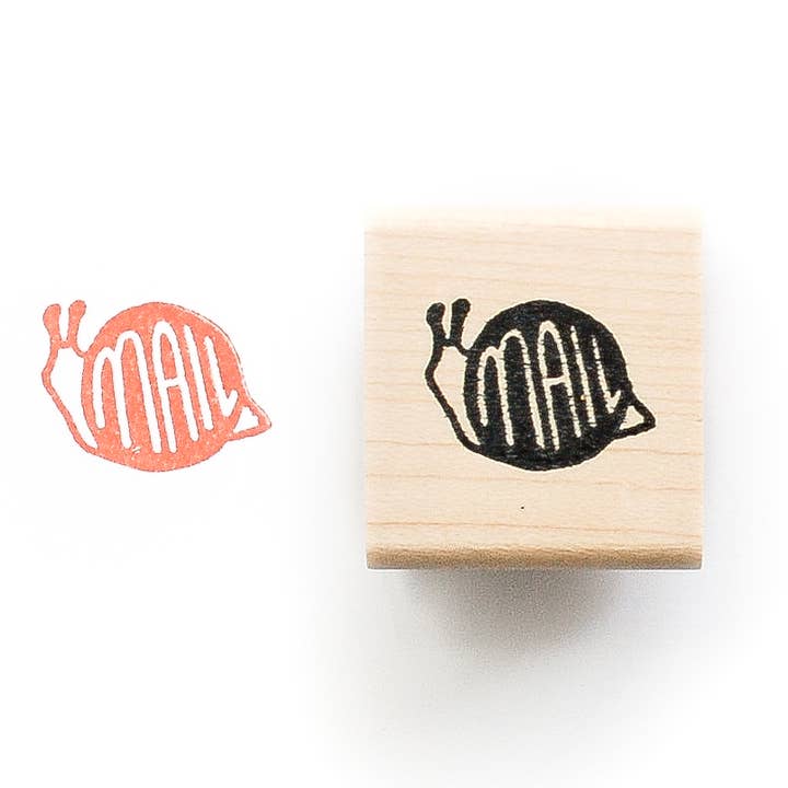 Snail Mail Rubber Stamp for wholesale by Peppercorn Paper
