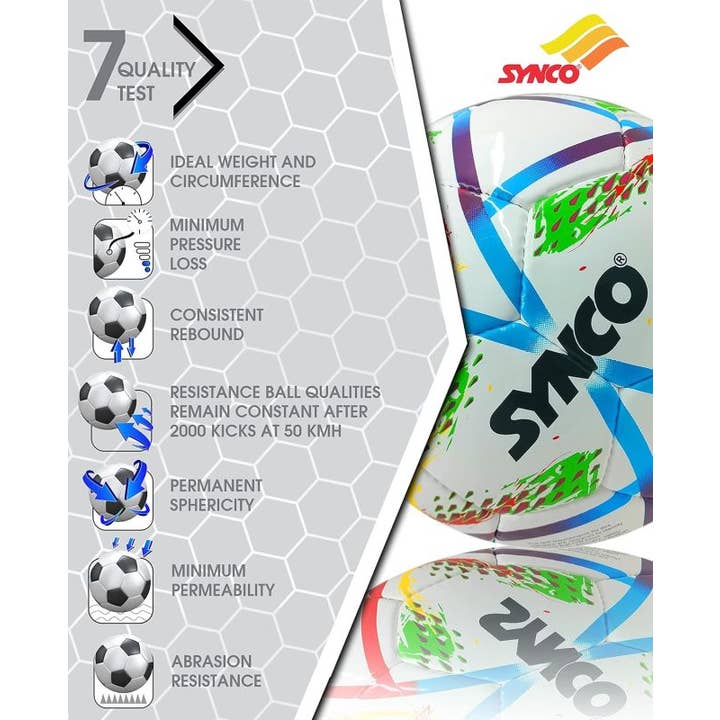 GICO Spielwaren - Wholesale Sports Ball - Kids - Synco Soccer Size 5 Hand-stitched Hydra-Lock FIFA Basic4