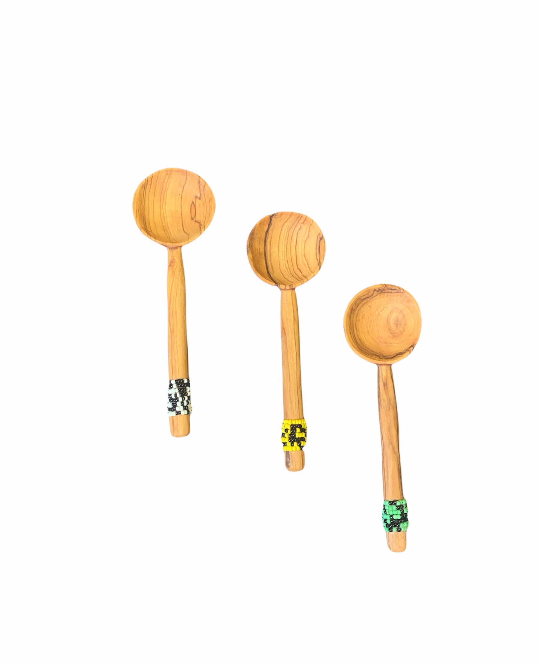 Harkiss Designs - Wholesale Kitchen Spoon - Coffee Beaded Wooden Scoop/Spoon - 6-7" 1