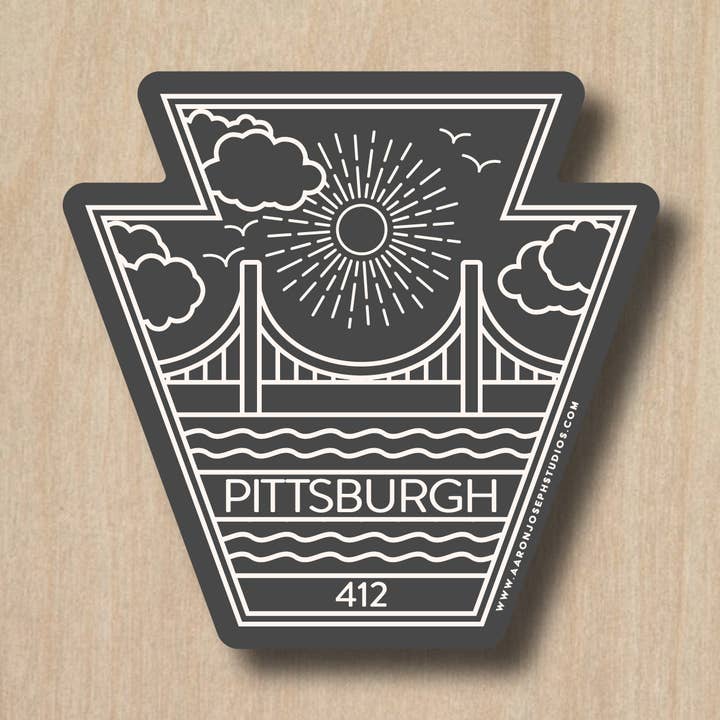 Pittsburgh Keystone Sticker for wholesale by Aaron Joseph Studios