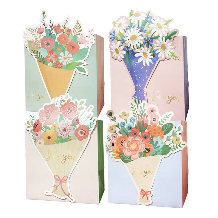 Angels Craft - Vendita all'ingrosso Buste regalo - Borsa Everyday - Colori pastello con bouquet floreale