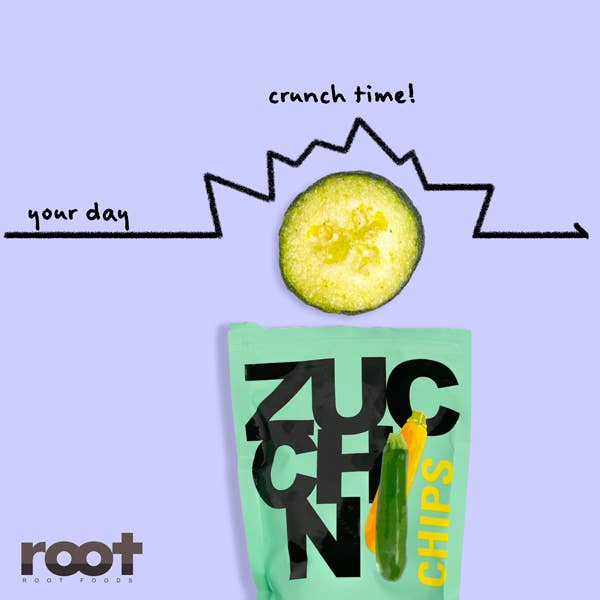 Root Foods - Vente Chips - Courgette – Boîte intérieure - 6 sacs7