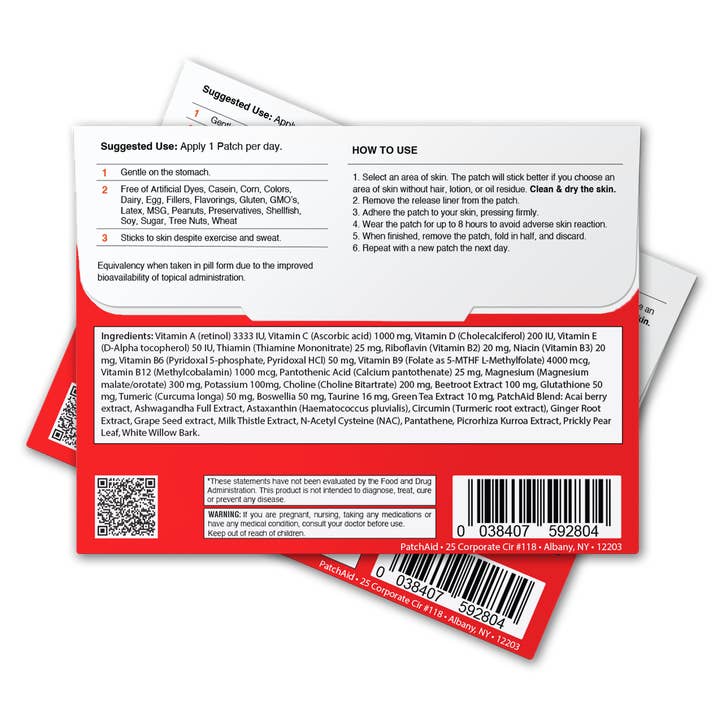 PatchAid - Wholesale Oral supplement/vitamin - Hangover Plus Patch - Fast Recovery & Vitamin Support4