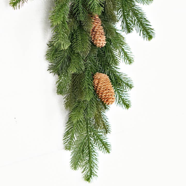 Impressive Enterprises, Inc. - Wholesale Christmas Decoration - 510123- 28inLx15inW Teardrop-Evergreen Spruce Pine w. Pineco3