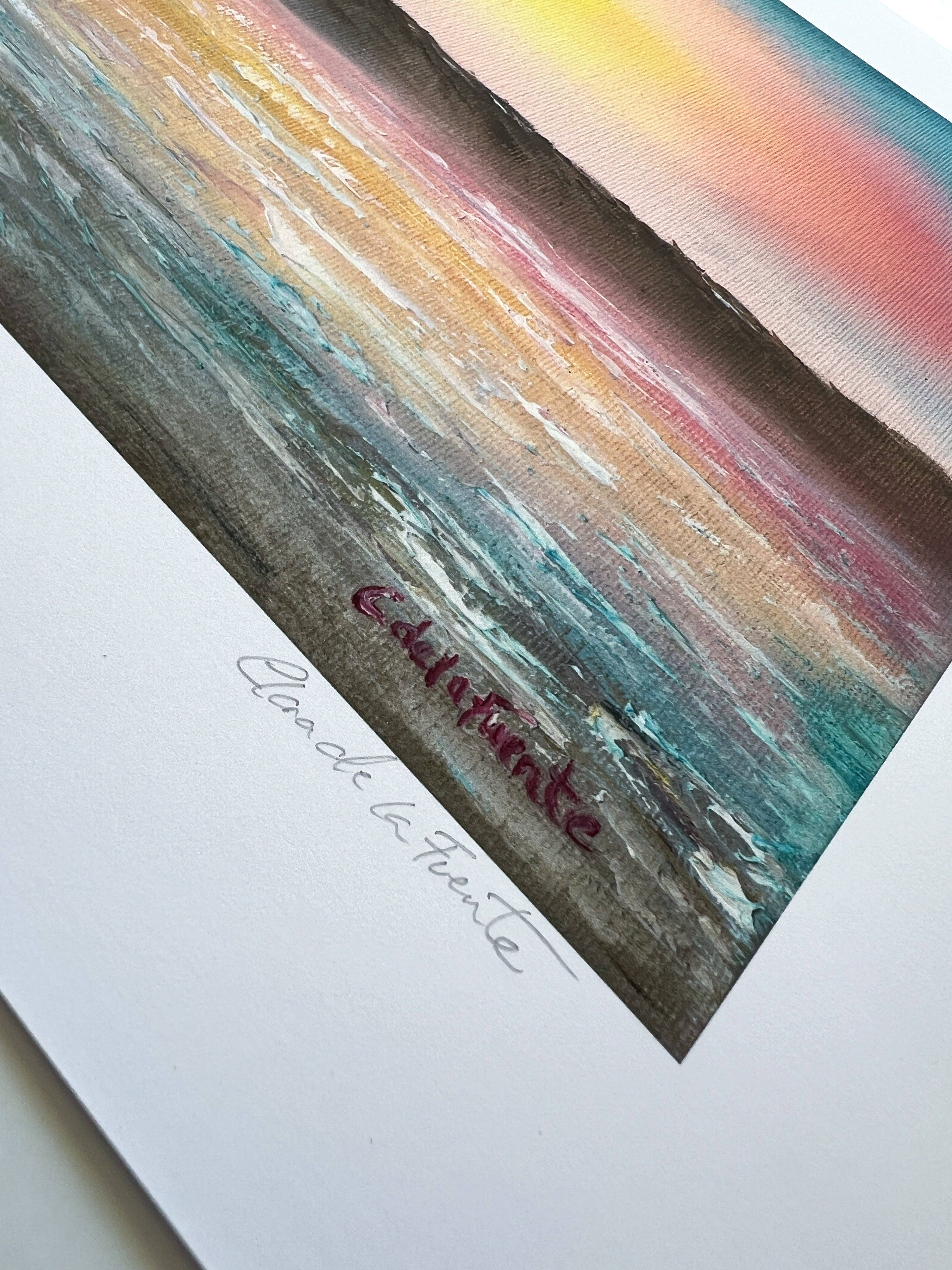 Clara de la Fuente Artist - Wholesale Art Print - Warm Yellow Pink Blue Sunset  Hawaii Palm Beach Gift & Decor8