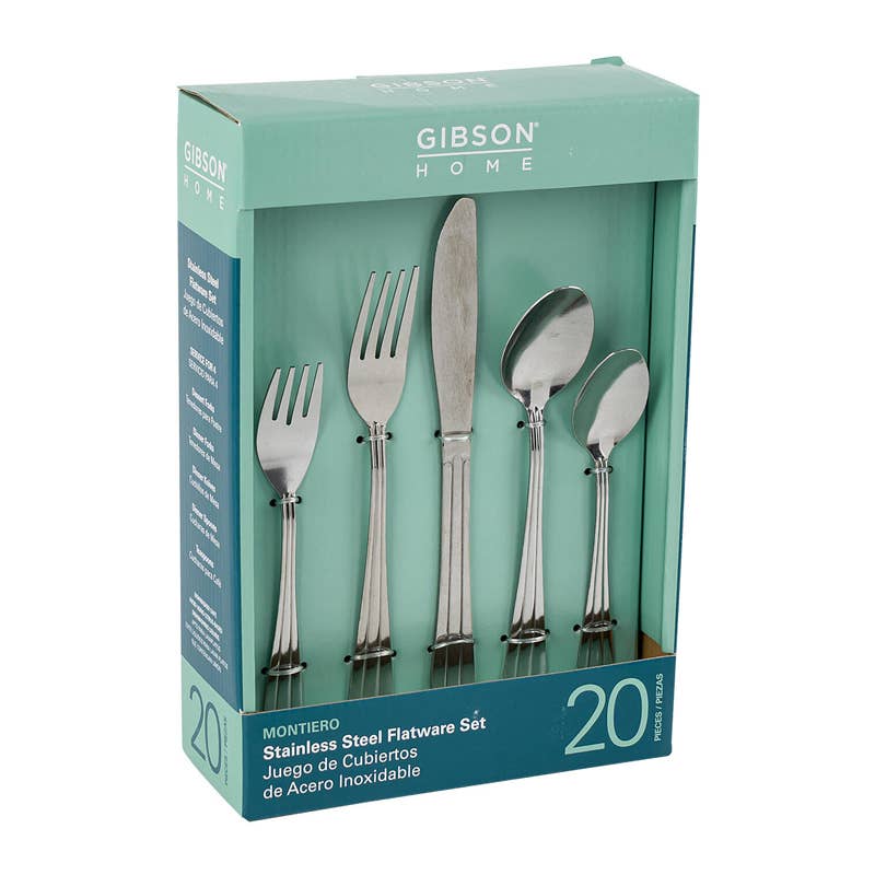 Deluxe Import Trading - Wholesale Flatware Set - Gibson 20pc Stainless Steel Flatware Set0