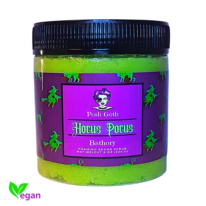 HOCUS POCUS Candy Corn Foaming Sugar Scrub | Witchy Self-Care | Halloween Scented Exfoliating Scrub | Posh Goth Skincare | Vegan Body Scrub for wholesale by Posh Goth