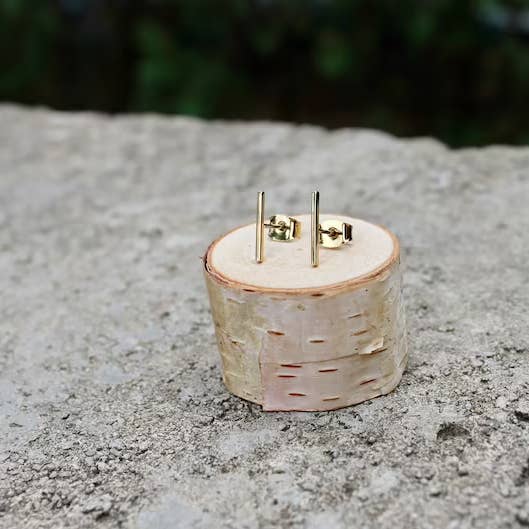 Gold Vertical Bar Studs for wholesale by Vintage Acorn