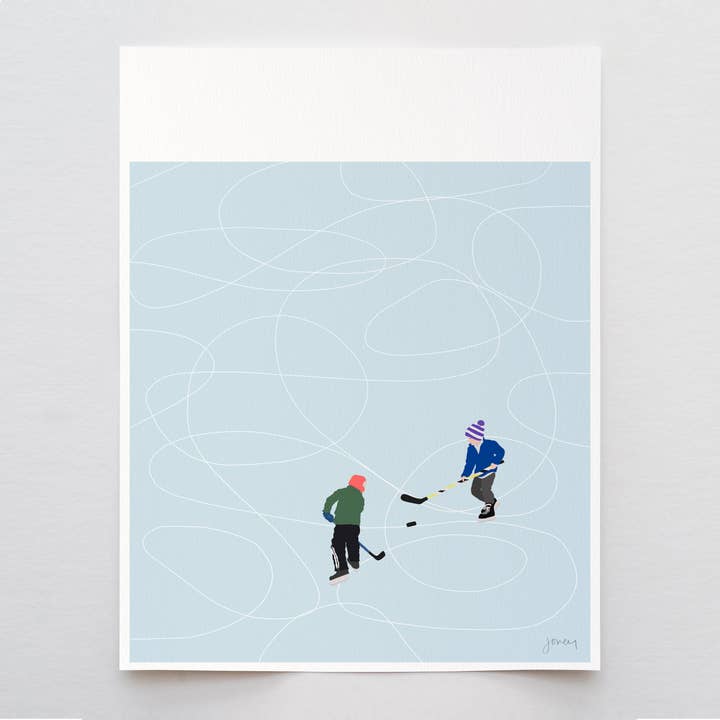 Jorey Hurley - Wholesale Art Print - Pond Hockey Art Print. Signed. Unframed. 230224