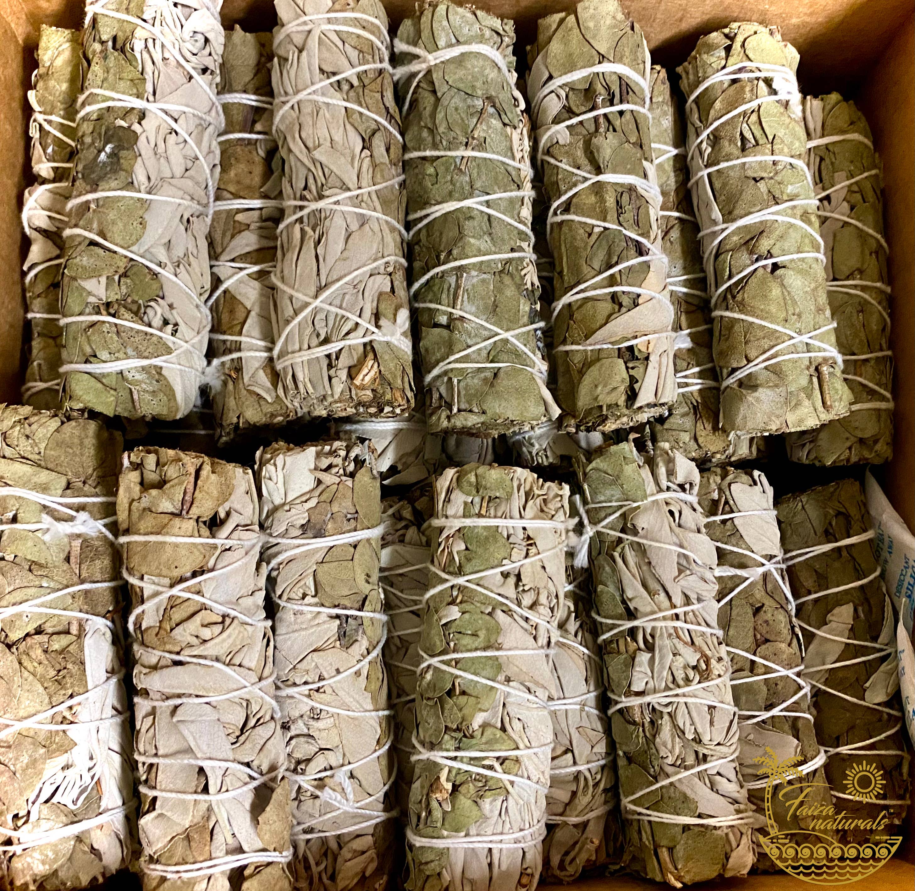 Faiza Naturals - Wholesale Sage bundle - Eucalyptus and White Sage Bundles2
