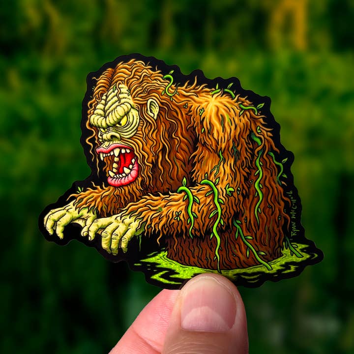 Ryan McCulloch Art - Wholesale Sticker - VINYL STICKER: Honey Island Swamp Monster (Cajun Sasquatch)1