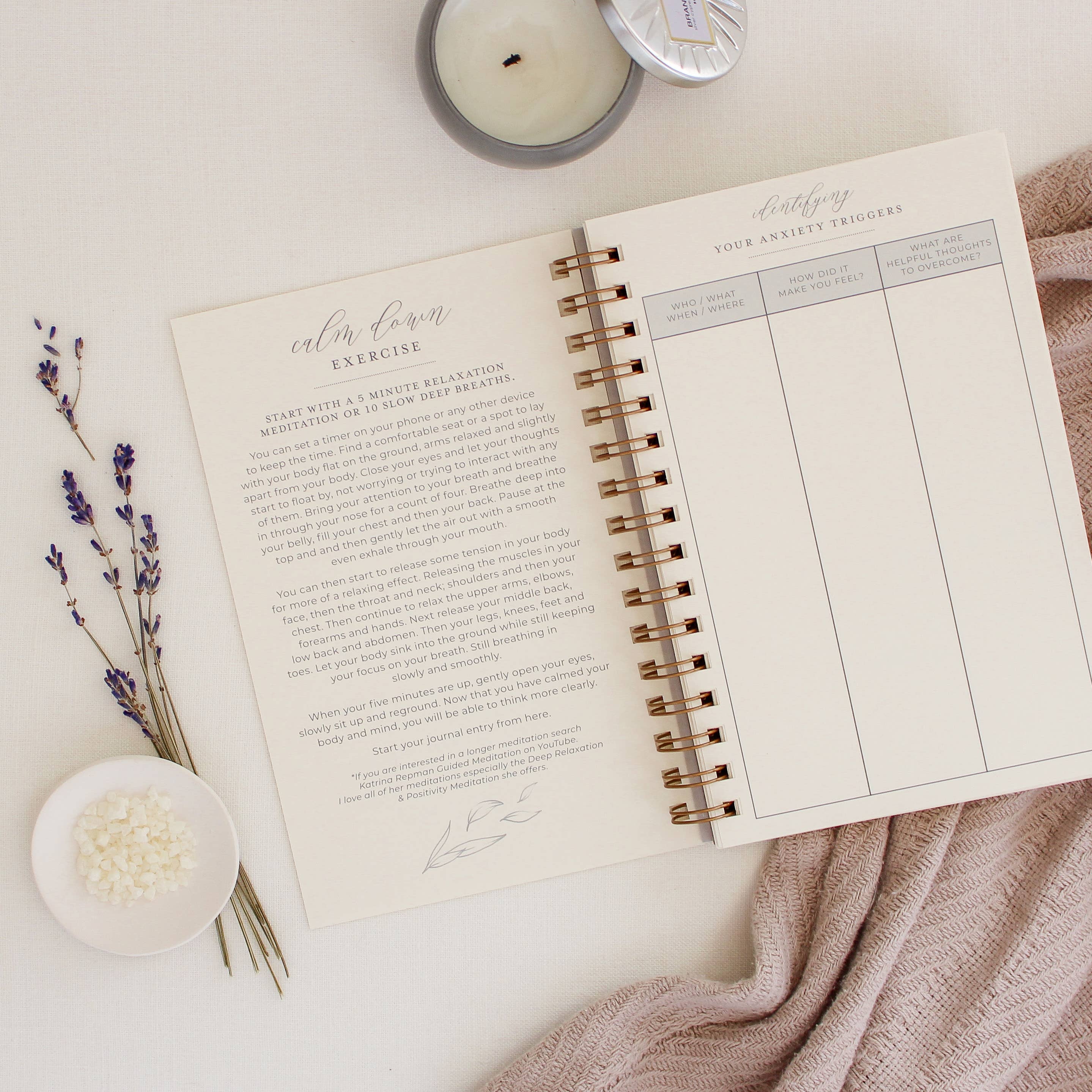 Jen Simpson Design - Vente Journal intime - Just Breathe//Anxiety Journal5