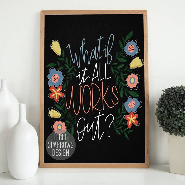 Vad händer om allt fungerar? | Ta risker, ta chanser citat för wholesale av Three Sparrows Design