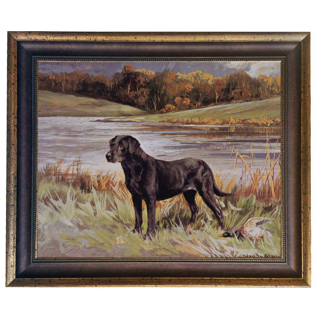 Madison Bay Co. - Historical Home Decor Reproductions - Wholesale Art Print - Labrador Retriever with Duck Framed Painting Print on Canvas44