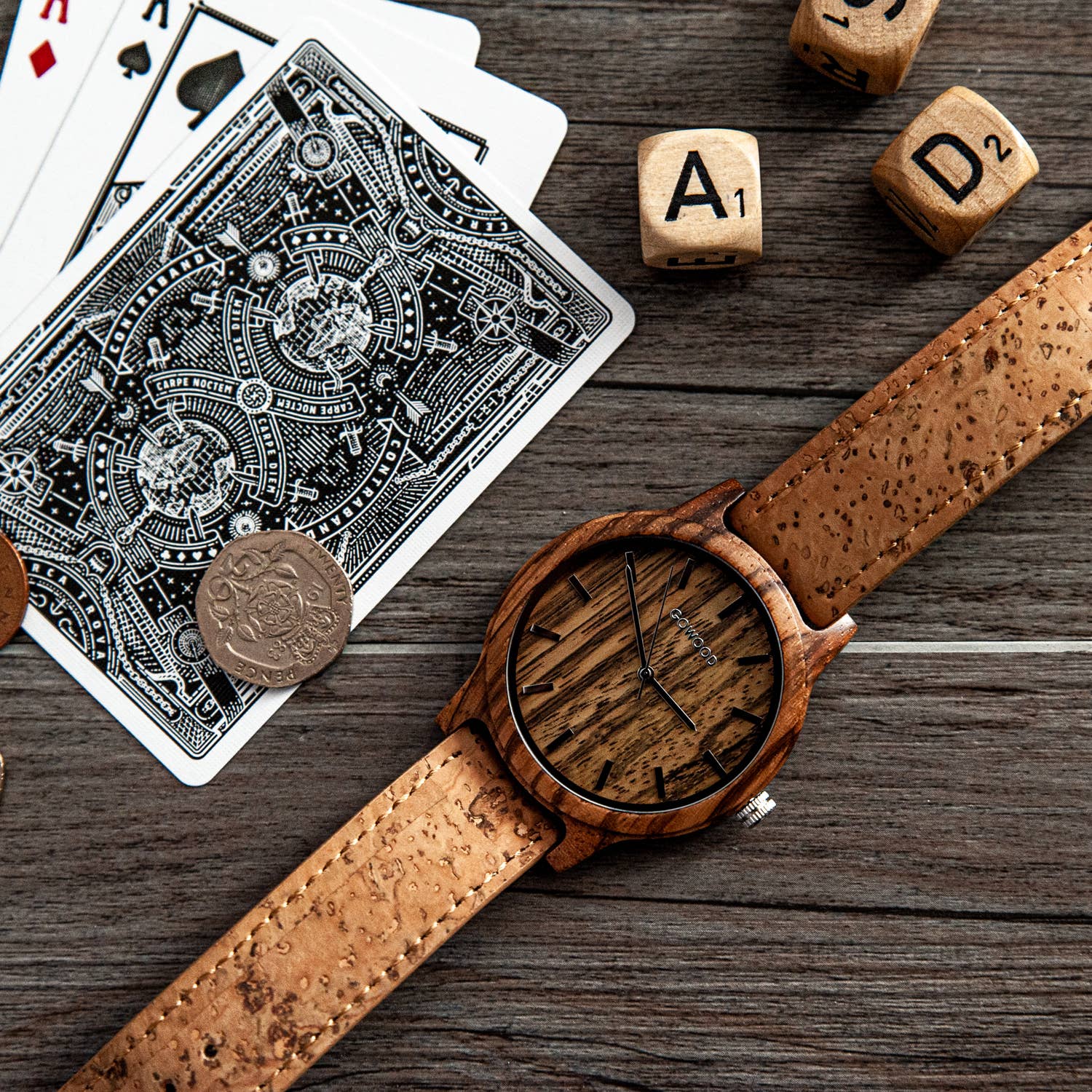 GOWOOD - Wholesale Wrist Watch - Men's - Zebra wood watch with real cork wristband10