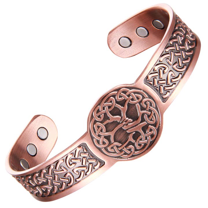 P 12 Copper flexible Celtic design men Bracelet arthritis for wholesale by COPPER ARTS INC.