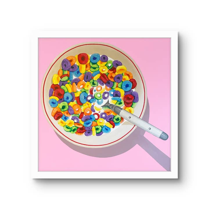 Pink Fruit Loops - Contemporary Pop Art Print for wholesale by Sarah Chambray