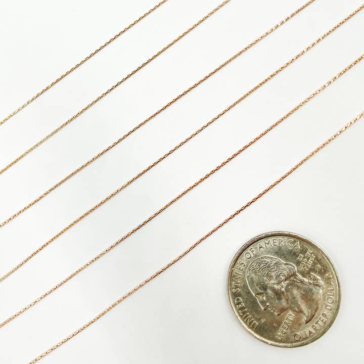 Jewels & Chains - Wholesale Link & Chain Necklace - 656RGF. 14K Rose Gold Filled Wire Chain