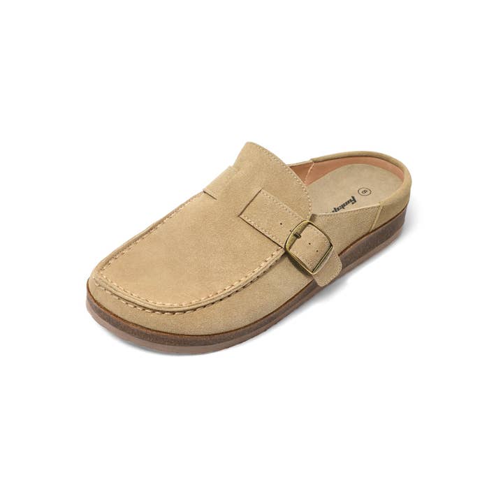 Mules en daim à talon bas pour femmes FunkyMonkey – Le confort premium rencontre le luxe quotidien. pour la vente par funkymonkey