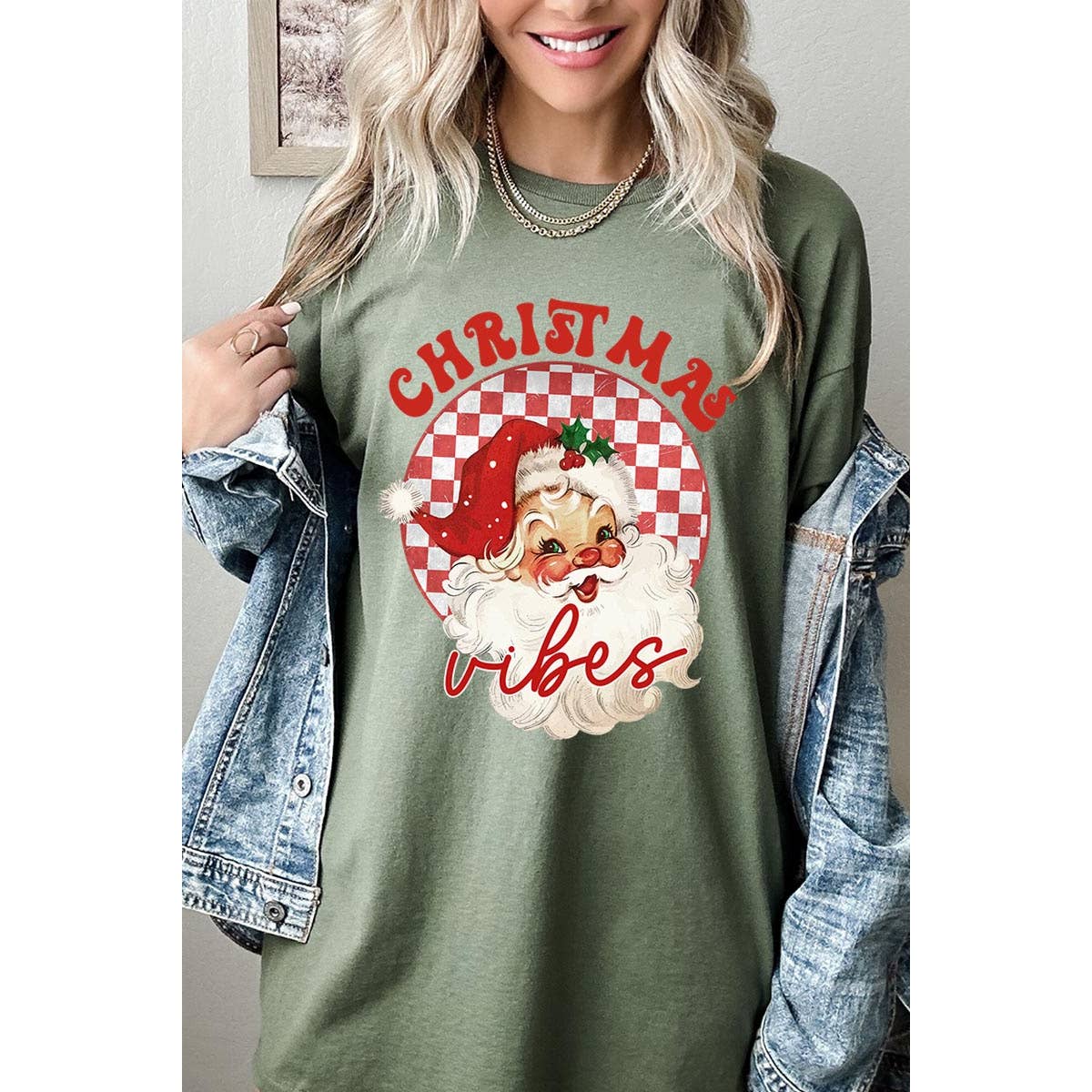 COLORBEAR – wholesale T-shirt (graphic) – women's – CHRISTMAS VIBES,SANTA CLAUS HEAVY COTTON UNISEX SHORT SLEEVE4