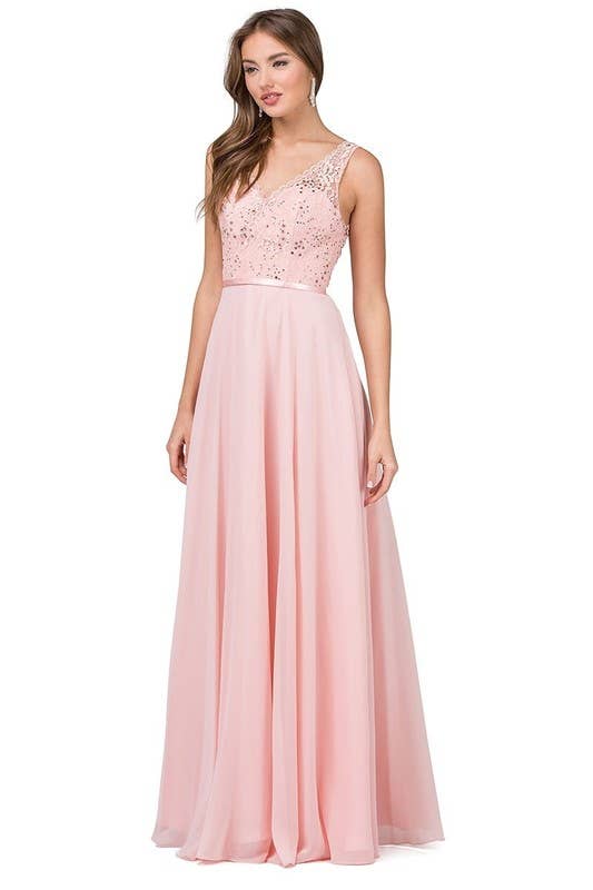 Dancing Queen Dress - Wholesale Gown - Women's - Lace Bodice Chiffon A-Line Evening Gow0