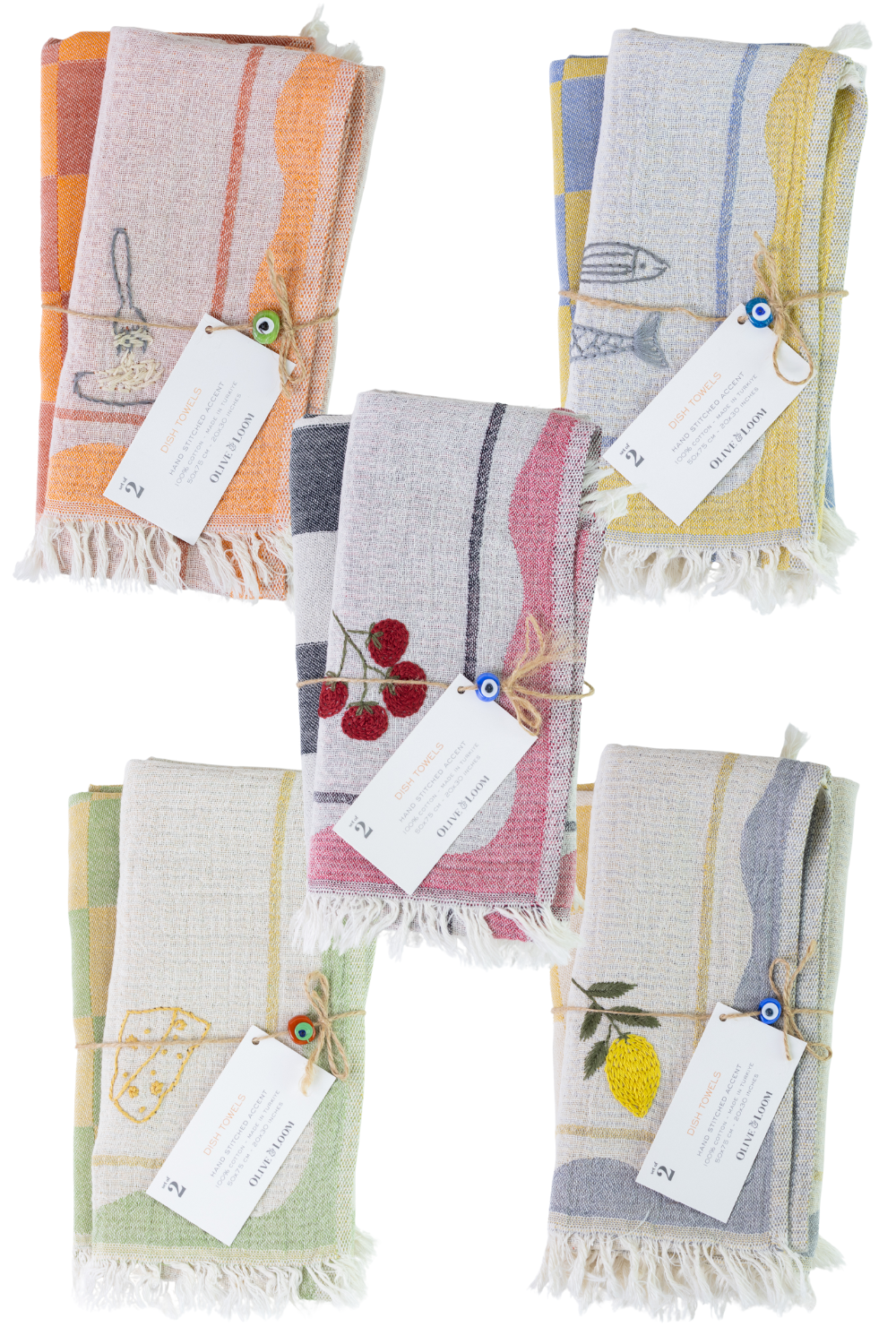 Olive & Loom - Wholesale Tea Towel - Mediterranean Kitchen Towel Sets1