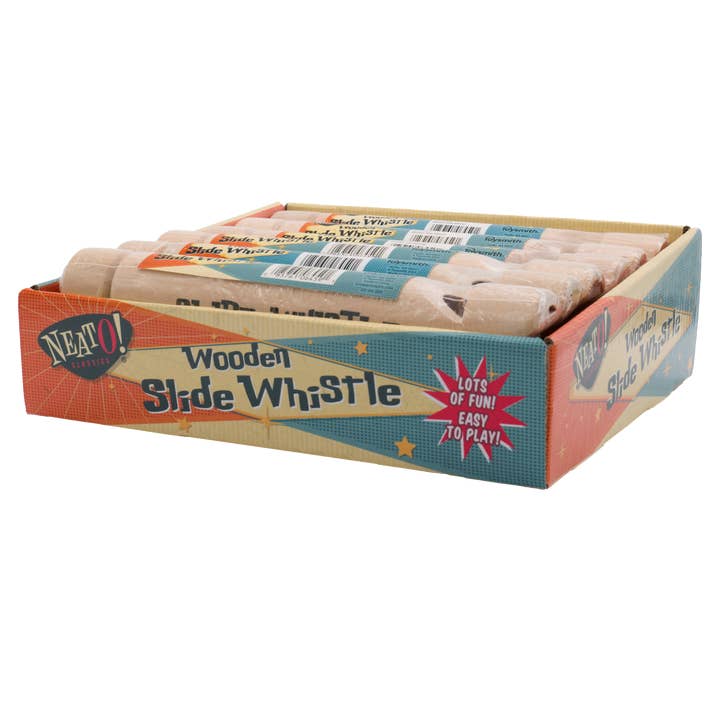 Toysmith - Wholesale Musical Toy - Kids & Baby - Neato! Wooden Slide Whistle, 6.5" Sealed Musical Toy, Retro