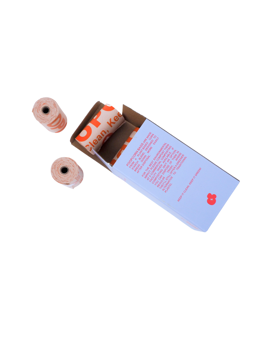 POOPCORN - Wholesale Pet Poop Bag - Poopcorn Biodegradable Poop Bags (8 Rolls/Box)1