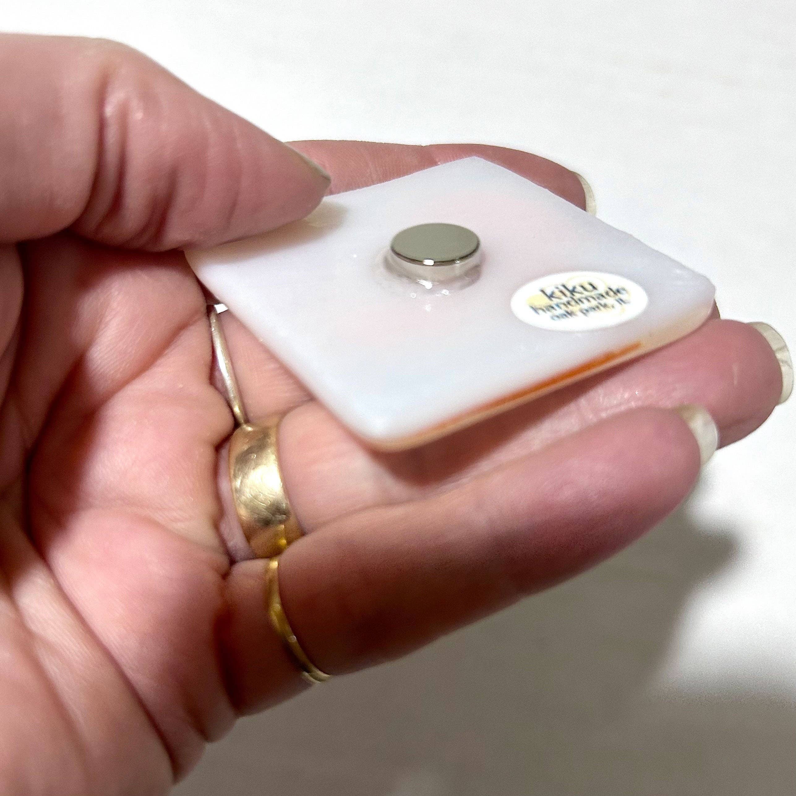 Kiku Handmade | Contemporary Fused Glass Home Goods - Wholesale Magnet - Barack Obama Fused Glass 1.75" Magnet3