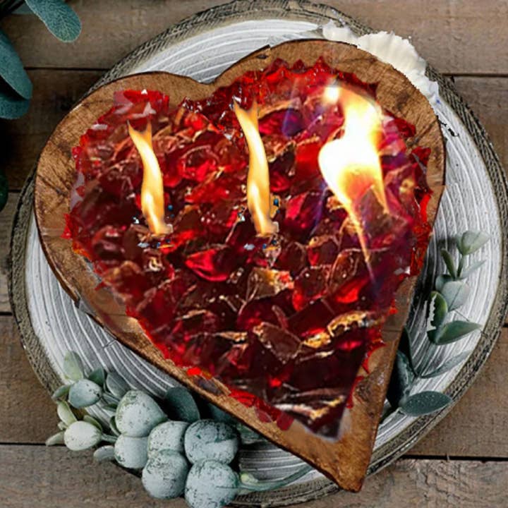 Naturally Gifted - Wholesale Jar/Filled Candle - Fire Glass Dough Bowl Candle | Hand-Poured Soy Wax Candle Ho2