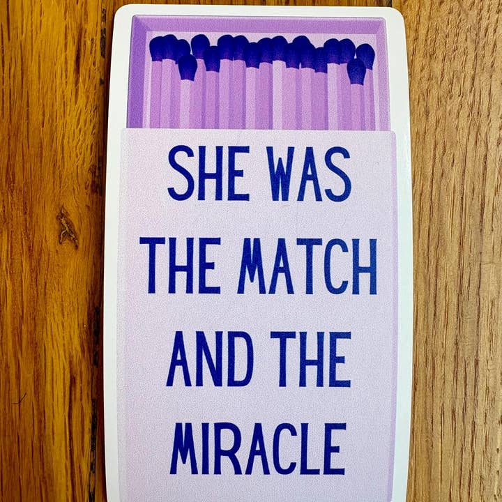 Elle était l'allumette féministe autocollant graphique pour la vente par Anna Liz Heart Designs