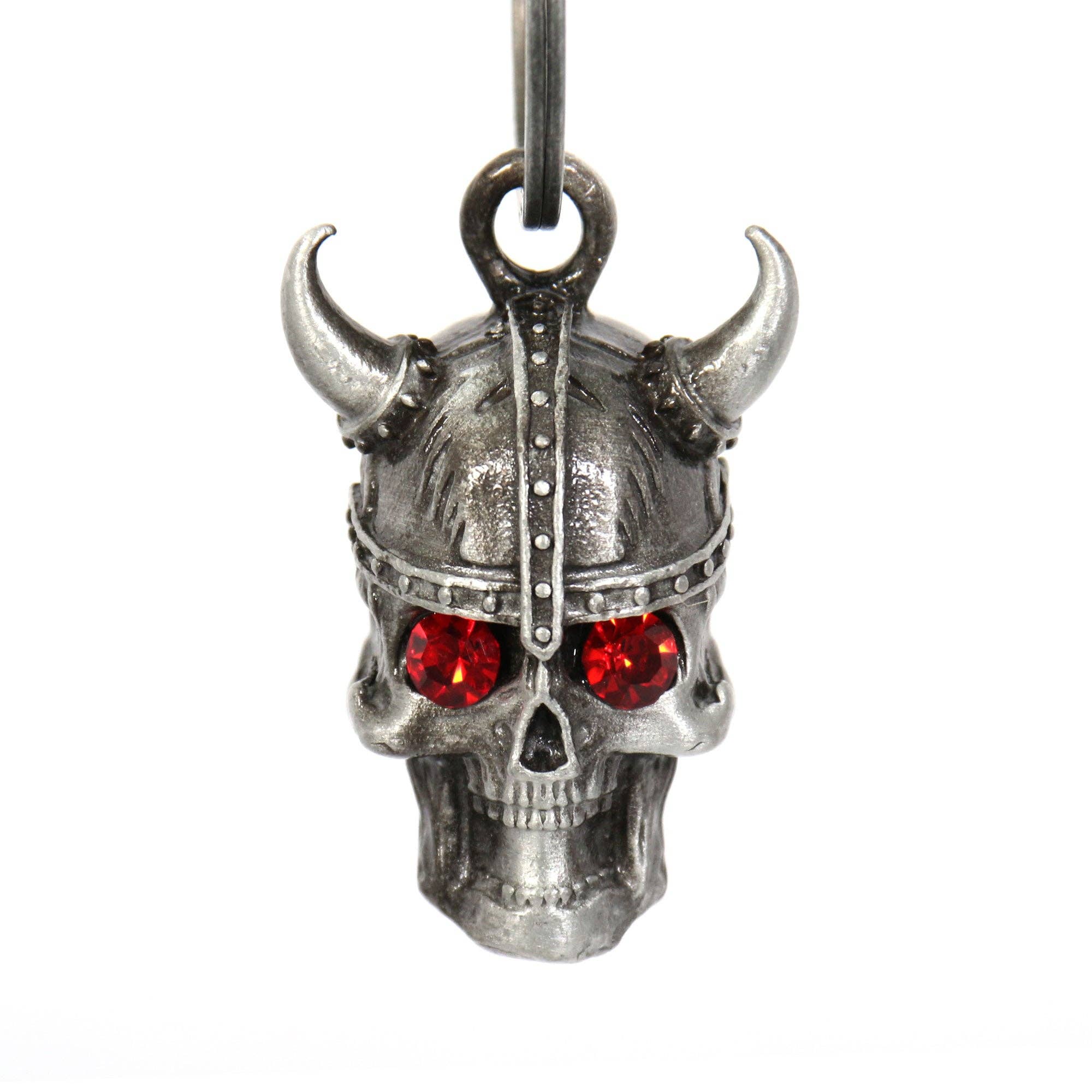 ARGENT Cloche en cuir Hot Leathers Viking Skull Red Stones BEM1021 en vente sur Faire1