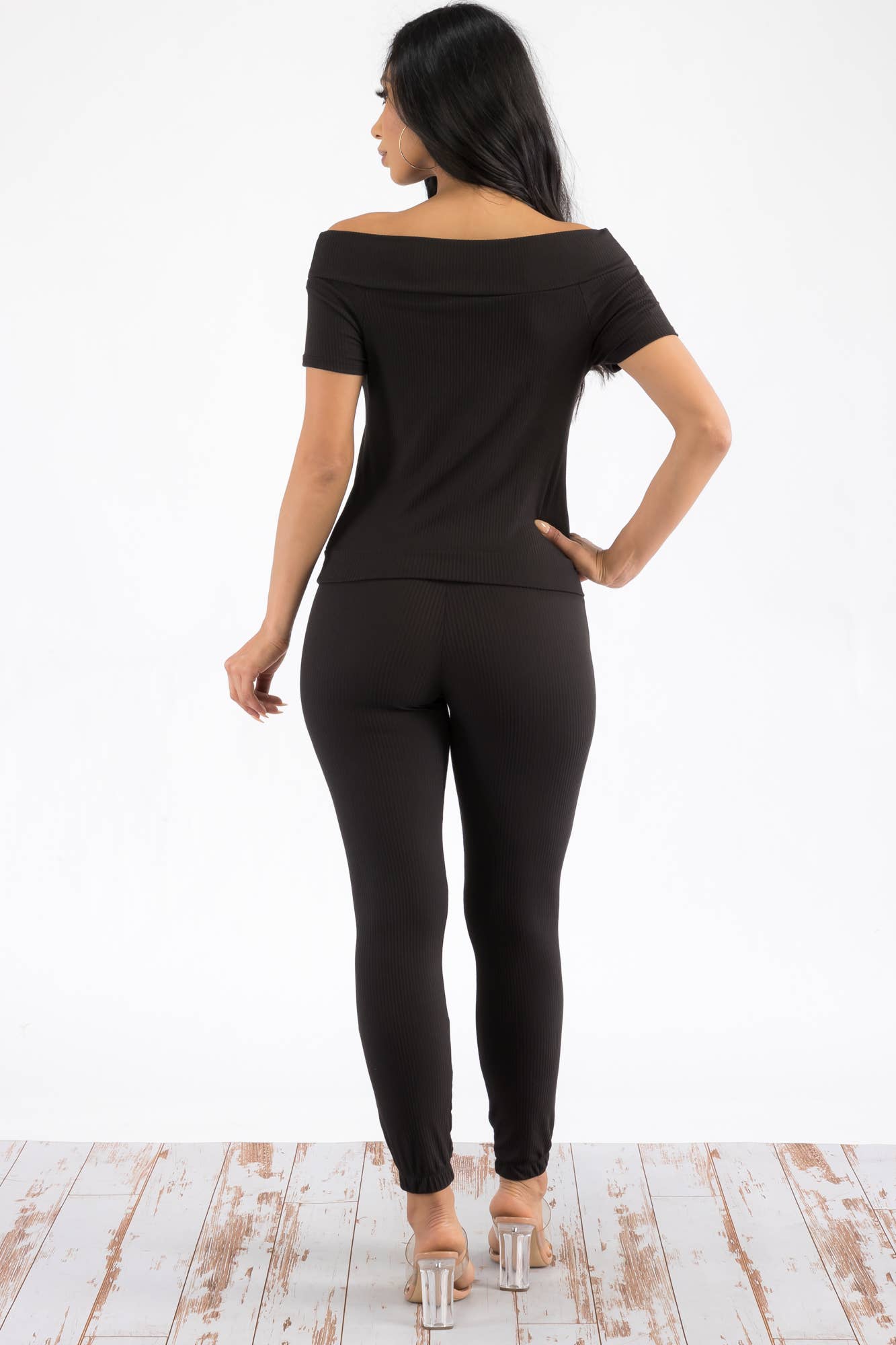 H&H Fashion Inc. - Venta al por mayor Conjuntos de top y pantalón (NO para estar en casa) - Mujer - HH629R-SET - Conjunto acanalado con hombros descubiertos20