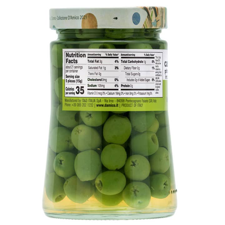 Wholesale Italian Food - Wholesale Olives - Fratelli D'Amico, Castelvetrano olive (Pitted), Family-Size . 24oz, (700 g)1