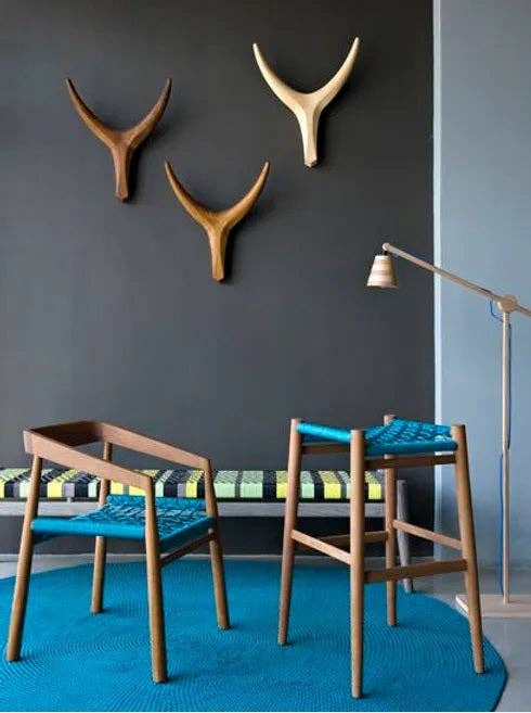 The African Home Goods - Wholesale Wall Accent - Nguni Head Ash Light Grey Iroko Wood | Animal Head Wall Deco3