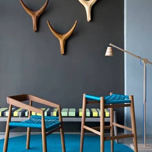 The African Home Goods - Wholesale Wall Accent - Nguni Head Ash Light Grey Iroko Wood | Animal Head Wall Deco3