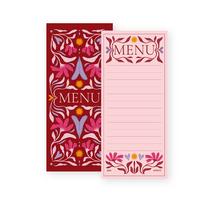 Fabrique Menykort Blomma - Set om 8 för wholesale av A-Journal Stationery