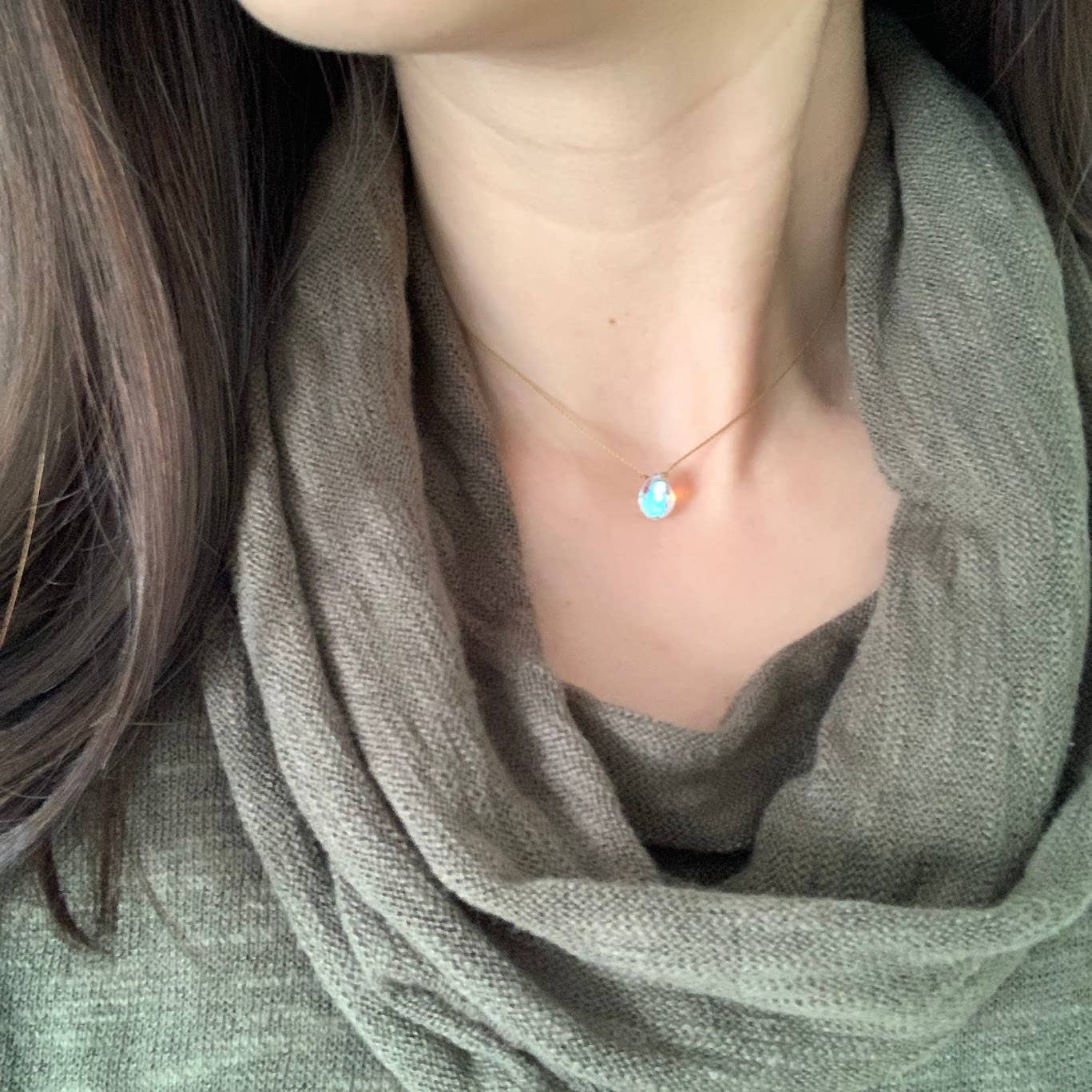 Merelani Designs - Wholesale Pendant/Charm Necklace - Hydroquartz Mystic Rainbow Faceted Teardrop Cord Necklace6