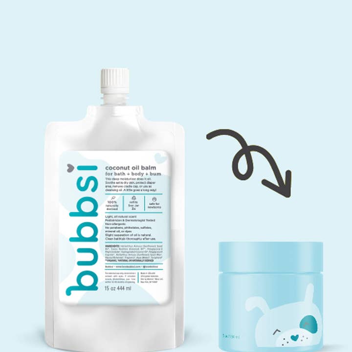 Bubbsi - Wholesale Body Balm/Butter - Baby - Coconut Oil Balm Refill Size