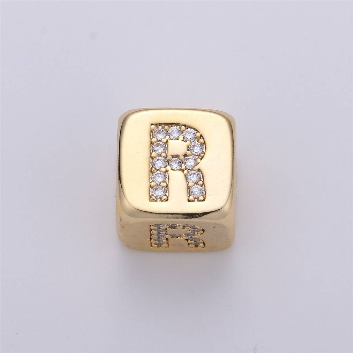 Aim Eternal - Wholesale Individual Charm/Pendant - 9x9mm Gold Initial Letter Beads, Alphabet Beads, Initial Beads, Alphabet Blocks Micro Pave Initial Block Charm for Bracelet Necklace Supply17
