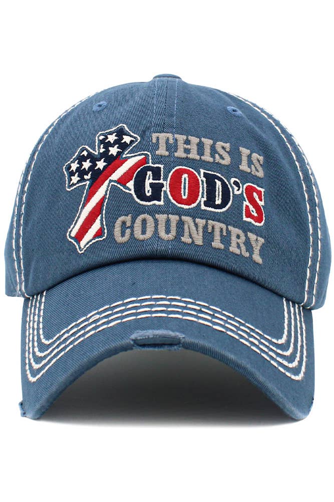 Hana – Boné de beisebol - Mulher por atacado – THEI IS GOD'S COUNTRY Bandeira Americana Cross Vintage Ballcap1