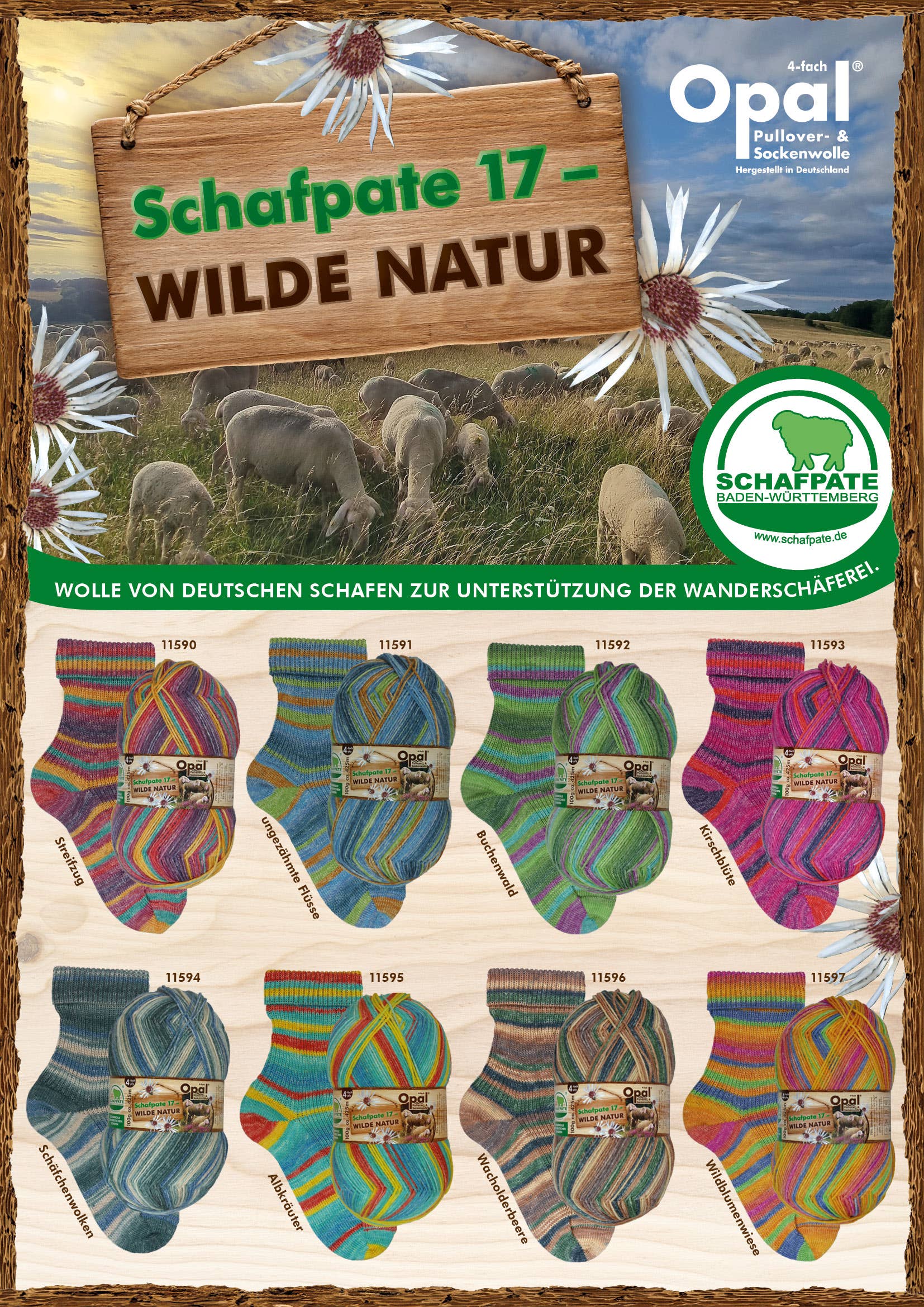 SCHULANA - Wholesale Yarn - OPAL Collection "SHEEP GODFATHER 17" 4-ply