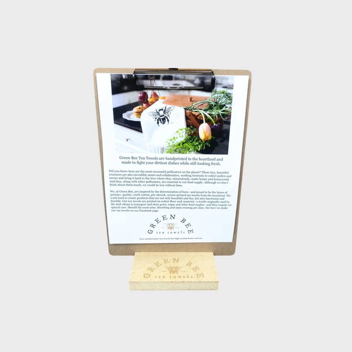 Green Bee Tea Towels - Wholesale Retailer Display - Home & Living - Info Sheet Display | Tea Towel Stand | Counter Top | POS
