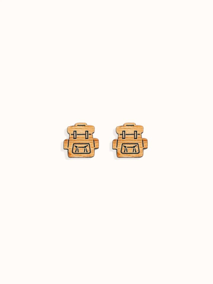 Backpack Bamboo Earrings for wholesale by Wild Cloud