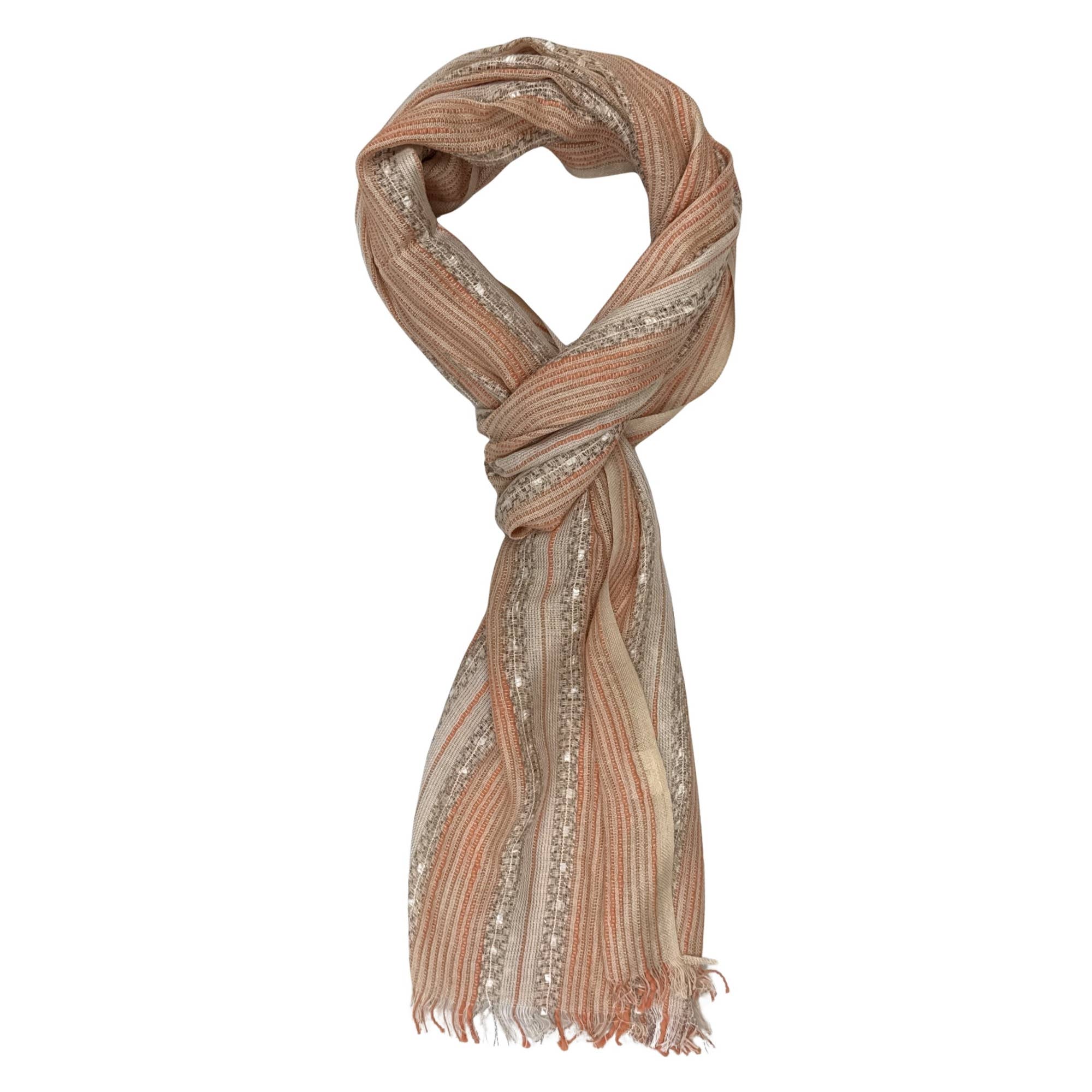 Treasure Jewelry - Wholesale Scarf - Women's - Hand-Loomed Viscose-Blend Tassel Scarf – Plaid & Striped2