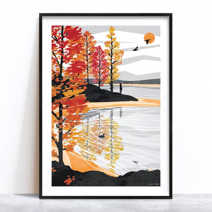 Ruth Thorp Studio - Wholesale Art Print - Golden Shore Art Print: (A4, A3) Autumn Collection