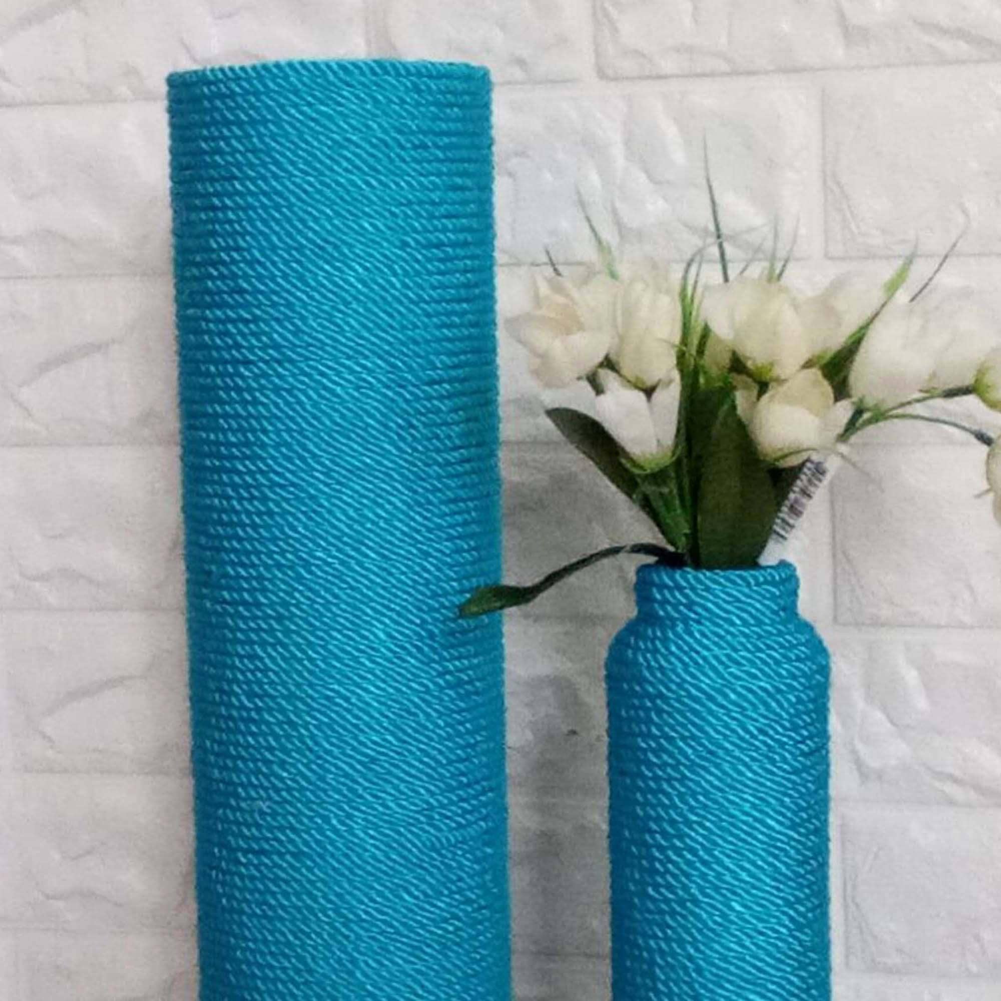 JuteExtravaganza - Vendita all'ingrosso Vasi - Grande vaso da pavimento turchese alto per erba pampas e decorazioni6