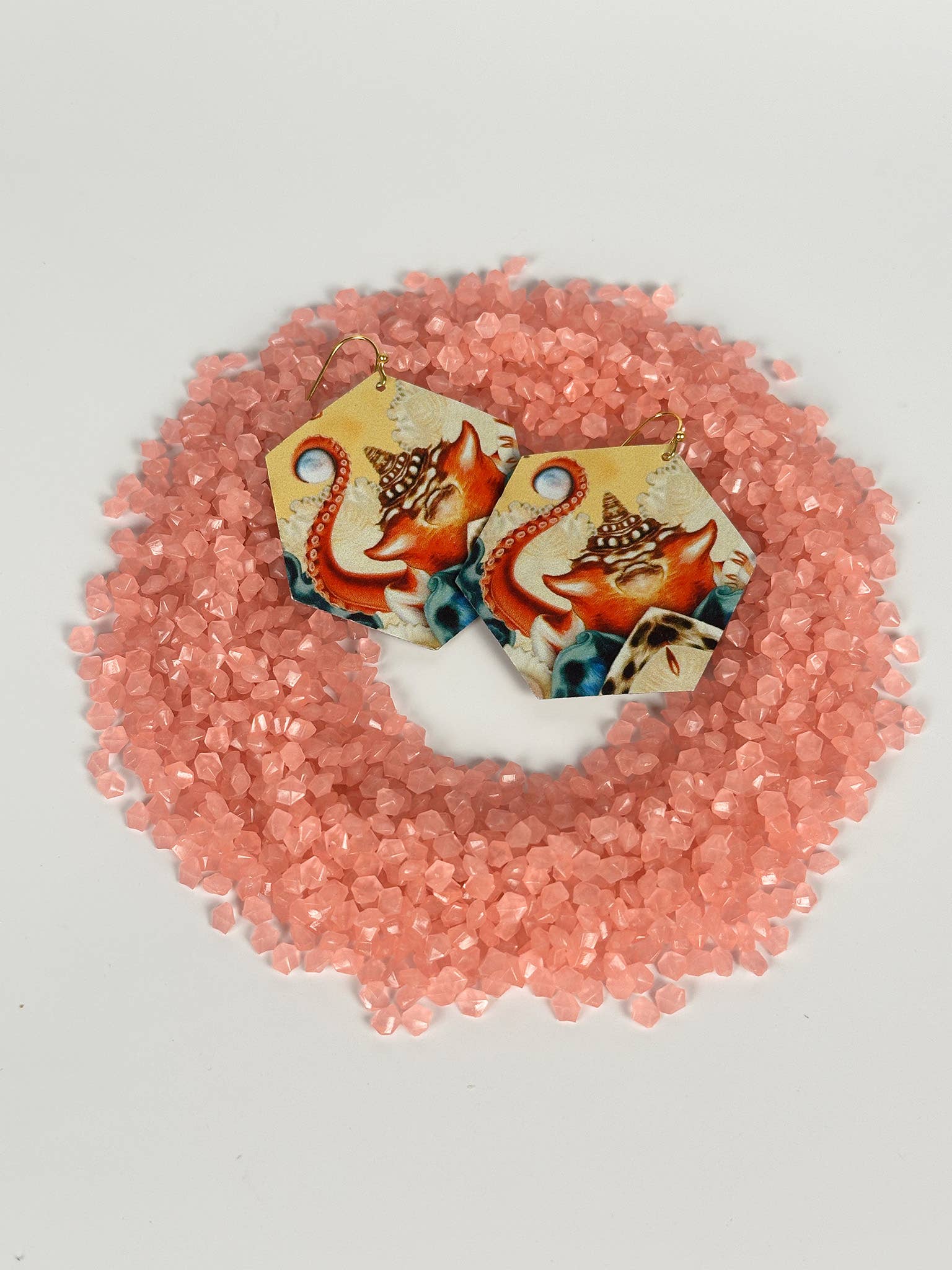 Not Nice - Wholesale Dangle Earrings - Octopus Garden upcycled earrings