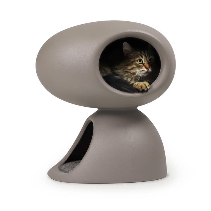 United Pets - Wholesale Pet Cave - Cat/Dog - Designer cat bed with scratching post and plush toy